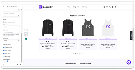 Product sliders