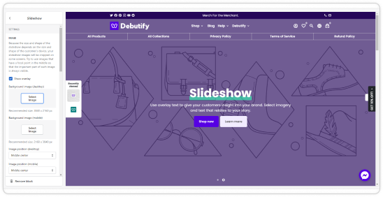 Customizable slideshow